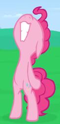 Size: 151x309 | Tagged: safe, artist:misterdavey, character:pinkie pie, species:pony, bipedal, female, grimdark source, smile hd, solo, standing