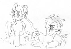 Size: 1032x717 | Tagged: safe, artist:foxxy-arts, oc, oc only, book, clothing, glasses, monochrome, socks