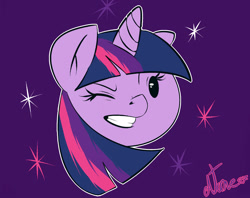 Size: 1200x950 | Tagged: safe, artist:atane27, character:twilight sparkle, female, solo, wink