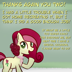 Size: 500x500 | Tagged: safe, artist:why485, character:roseluck, ask, ask the flower trio, female, solo, tumblr