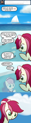 Size: 650x2600 | Tagged: safe, artist:why485, character:bon bon, character:lily, character:lily valley, character:roseluck, character:sweetie drops, species:sea pony, ask, ask the flower trio, clothing, comic, fish, maid, race swap, ship, tumblr