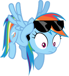 Size: 488x540 | Tagged: safe, artist:misterdavey, artist:scrapplejack, character:rainbow dash, .svg available, female, simple background, smile hd, solo, sunglasses, transparent background, vector
