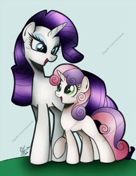 Size: 1024x1325 | Tagged: safe, artist:ponygoddess, character:rarity, character:sweetie belle
