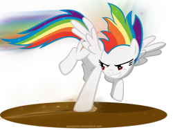 Size: 1600x1200 | Tagged: safe, artist:ponyecho, character:rainbow dash, female, flying, motion blur, show accurate, skidding, solo, speed, super rainbow dash