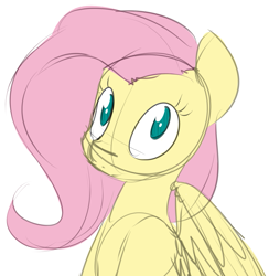 Size: 999x1024 | Tagged: safe, artist:estrill, character:fluttershy, female, sketch, solo