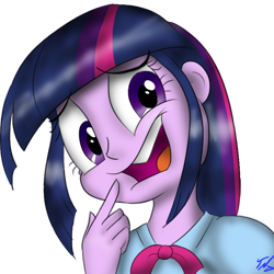 Size: 800x800 | Tagged: safe, artist:tunderi, character:twilight sparkle, character:twilight sparkle (alicorn), species:alicorn, episode:party pooped, g4, my little pony: friendship is magic, my little pony:equestria girls, clothing, cute, equestria girls interpretation, female, scene interpretation, solo, they're just so cheesy