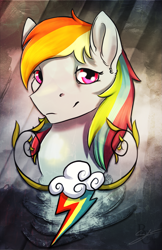 Size: 971x1500 | Tagged: safe, artist:blindcoyote, character:rainbow dash, cutie mark, female, portrait, solo