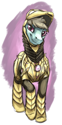 Size: 500x1000 | Tagged: safe, artist:blindcoyote, character:beauty brass, armor, brassmare, iron man, looking at you, power armor, powered exoskeleton, smiling