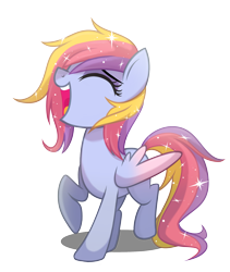 Size: 2101x2491 | Tagged: safe, artist:wicklesmack, oc, oc only, oc:glittering cloud, species:pegasus, species:pony, happy, simple background, solo