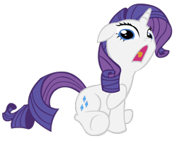 Size: 880x700 | Tagged: safe, artist:kingdavidlee, artist:misterdavey, character:rarity, cute, d:, female, floppy ears, looking at you, raised hoof, scared, sitting, smile hd, solo, underhoof