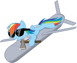 Size: 990x813 | Tagged: safe, artist:totallynotabronyfim, character:rainbow dash, cruise missile, female, missile, navy, pun, smiling, solo, sunglasses, tomahawk, visual gag