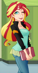 Size: 600x1152 | Tagged: safe, artist:emberfan11, character:sunset shimmer, my little pony:equestria girls, clothing, female, humanized, solo