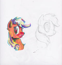 Size: 2541x2649 | Tagged: safe, artist:explonova, character:applejack, character:rainbow dash, markers, traditional art