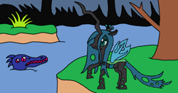 Size: 1024x537 | Tagged: safe, artist:killerbug2357, character:queen chrysalis, 1000 hours in ms paint, ms paint