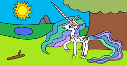 Size: 1024x537 | Tagged: safe, artist:killerbug2357, character:princess celestia, 1000 hours in ms paint, female, ms paint, solo, sun