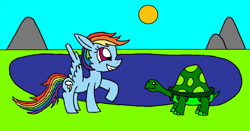 Size: 1024x535 | Tagged: safe, artist:killerbug2357, character:rainbow dash, character:tank, 1000 hours in ms paint, ms paint
