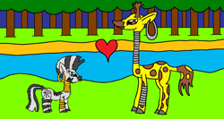Size: 1024x543 | Tagged: safe, artist:killerbug2357, character:zecora, species:zebra, 1000 hours in ms paint, giraffe, heart, ms paint