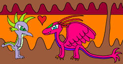 Size: 1024x538 | Tagged: safe, artist:killerbug2357, character:spike, species:dragon, 1000 hours in ms paint, heart, ms paint