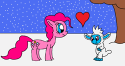 Size: 1024x539 | Tagged: safe, artist:killerbug2357, character:pinkie pie, 1000 hours in ms paint, heart, ms paint, yeti
