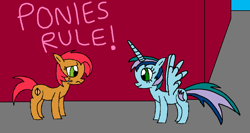 Size: 1024x545 | Tagged: safe, artist:killerbug2357, character:babs seed, oc, oc:angelica, species:alicorn, species:pony, 1000 hours in ms paint, alicorn oc, ms paint, wrong cutie mark