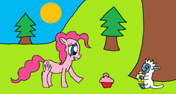 Size: 1024x547 | Tagged: safe, artist:killerbug2357, character:pinkie pie, 1000 hours in ms paint, ms paint, yeti