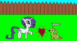 Size: 1024x543 | Tagged: safe, artist:killerbug2357, character:rarity, 1000 hours in ms paint, crystal, heart, jackalope, ms paint
