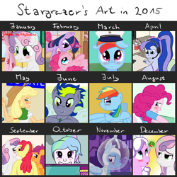 Size: 3000x3000 | Tagged: safe, artist:stargrazer, character:apple bloom, character:applejack, character:diamond tiara, character:pinkie pie, character:princess celestia, character:princess luna, character:principal celestia, character:rainbow dash, character:scootaloo, character:sweetie belle, character:twilight sparkle, character:vice principal luna, oc, oc:stargrazer, species:anthro, species:pegasus, species:pony, my little pony:equestria girls, 2015, compilation, cutie mark crusaders, vice principal luna