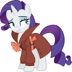 Size: 10039x10063 | Tagged: safe, artist:chrzanek97, character:rarity, episode:rarity investigates, g4, my little pony: friendship is magic, .svg available, absurd resolution, clothing, coat, detective rarity, female, raised eyebrow, simple background, solo, transparent background, vector