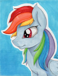 Size: 1690x2212 | Tagged: safe, artist:sparklyon3, rcf community, character:rainbow dash, female, portrait, solo, traditional art
