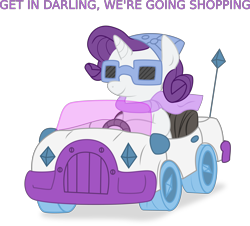Size: 6626x6000 | Tagged: safe, artist:eagle1division, artist:jargon scott, derpibooru original, character:rarity, species:pony, species:unicorn, absurd resolution, car, female, mare, mean girls, parody, pegasisterbait, shopping, simple background, solo, toy, transparent background, vector