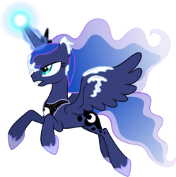 Size: 6568x6586 | Tagged: safe, artist:chrzanek97, character:princess luna, episode:the crystalling, g4, my little pony: friendship is magic, .svg available, absurd resolution, female, flying, gritted teeth, magic, misleading thumbnail, simple background, snow, solo, transparent background, vector
