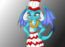 Size: 2284x1660 | Tagged: safe, artist:mojo1985, character:princess ember, species:dragon, headdress