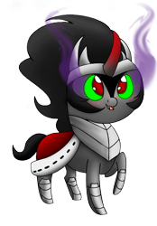 Size: 584x840 | Tagged: safe, artist:stuflox, character:king sombra, blushing, chibi, cute, male, open mouth, simple background, solo, sombra eyes, sombradorable, transparent background