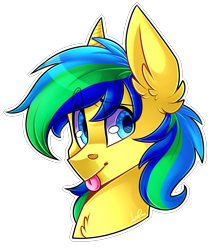 Size: 1502x1712 | Tagged: safe, artist:shyshyoctavia, oc, oc only, oc:sky, species:pony, bust, simple background, solo, tongue out, transparent background