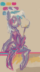 Size: 720x1280 | Tagged: safe, artist:explonova, character:cloudchaser, cane, female, palette, sitting, solo, wip