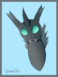 Size: 1024x1365 | Tagged: safe, artist:sparklyon3, rcf community, character:thorax, species:changeling, episode:the times they are a changeling, g4, my little pony: friendship is magic, male, smiling, solo