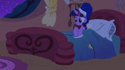 Size: 6222x3500 | Tagged: safe, artist:eagle1division, character:twilight sparkle, character:twilight sparkle (alicorn), species:alicorn, species:pony, bed, clothing, cute, female, golden oaks library, hat, mare, nightcap, prone, solo, twiabetes, vector