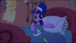 Size: 6222x3500 | Tagged: safe, artist:eagle1division, character:twilight sparkle, character:twilight sparkle (alicorn), species:alicorn, species:pony, episode:power ponies, g4, my little pony: friendship is magic, bed, clothing, cute, female, golden oaks library, hat, imminent snuggles, looking at you, night, nightcap, solo, tired, twiabetes
