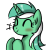 Size: 100x100 | Tagged: safe, artist:haden-2375, character:lyra heartstrings, blushing, bust, clapping, eyes closed, female, icon, portrait, simple background, smiling, solo, transparent background