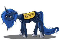 Size: 1168x903 | Tagged: safe, artist:kprovido, character:princess luna, female, floppy ears, frown, ponified animal photo, s1 luna, solo