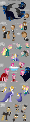 Size: 1280x5152 | Tagged: safe, artist:stuflox, character:doctor whooves, character:fluttershy, character:igneous rock pie, character:pinkie pie, character:prince blueblood, character:princess luna, character:time turner, species:pony, absurd resolution, alfred, bathtub, bubble bath, butterscotch, chagal, clothing, count von krolock, crossover, dance of the vampires, dress, garlic, glasses, gold tooth, hanging, herbert, male, prince artemis, professor abronsius, reference sheet, rule 63, sarah, stallion, starry eyes, vampire, wingding eyes