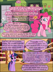 Size: 1348x1831 | Tagged: safe, artist:ashidaru, artist:eagle1division, character:pinkie pie, character:twilight sparkle, character:twilight sparkle (alicorn), species:alicorn, species:pony, cute, dialogue, flower, golden oaks library, looking at you, speech bubble, twiabetes