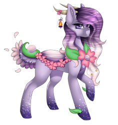 Size: 2364x2500 | Tagged: safe, artist:minelvi, oc, oc only, oc:lilith (minelvi), species:pony, female, high res, horns, mare, original species, raised hoof, simple background, solo, transparent background