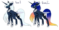 Size: 2865x1480 | Tagged: safe, artist:minelvi, character:princess luna, species:alicorn, species:pony, alternate design, alternate universe, colored wings, female, gradient background, multicolored wings, simple background, solo, transparent background