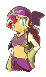Size: 900x1500 | Tagged: safe, artist:rvceric, character:sunset shimmer, equestria girls:movie magic, g4, my little pony: equestria girls, my little pony:equestria girls, spoiler:eqg specials, belly button, clothing, cute, eye clipping through hair, female, hand on hip, india movie set, looking at you, midriff, shimmerbetes, simple background, solo, sunshim, white background