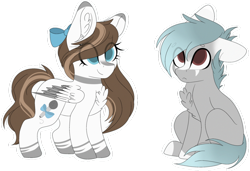 Size: 1024x699 | Tagged: safe, artist:cinnamontee, oc, oc only, oc:alto, oc:melody, species:earth pony, species:pegasus, species:pony, chest fluff, colt, female, filly, male, siblings, simple background, sitting, transparent background
