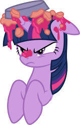 Size: 5634x8877 | Tagged: safe, artist:chrzanek97, character:twilight sparkle, character:twilight sparkle (alicorn), species:alicorn, species:pony, episode:the cutie re-mark, absurd resolution, alternate timeline, angry, chaotic timeline, female, food, glare, grumpy, grumpy twilight, mare, pie, pied, simple background, solo, transparent background, vector
