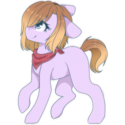 Size: 1024x1024 | Tagged: safe, artist:cinnamontee, oc, oc only, oc:sabrina, species:earth pony, species:pony, bandana, blank flank, cute, female, hair over one eye, mare, ocbetes, simple background, solo, transparent background