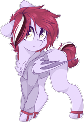 Size: 2048x3000 | Tagged: safe, artist:cinnamontee, oc, oc only, oc:mika, species:bat pony, species:pony, bat pony oc, clothing, female, gift art, mare, simple background, solo, sweater, transparent background