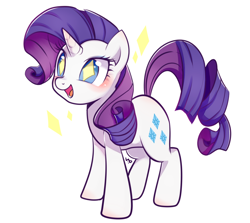 Size: 1116x997 | Tagged: safe, artist:haden-2375, character:rarity, species:pony, species:unicorn, g4, cute, female, mare, open mouth, raribetes, simple background, smiling, solo, wingding eyes